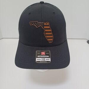 Florida Richardson Original 112‎ Trucker Adjustable Snapback Hat Cap NEW Black